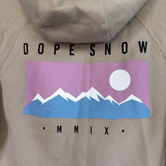 Dope Snow Common 22 Hoodie Mens Small Pullover Mountain Graphic Range Sand Soft - Picture 8 of 12